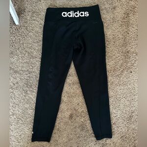 Adidas Black Womens Leggings with Logo Waistband size Large